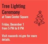 This year's annual tree lighting ceremony will take place on Friday, December 1 at 5 PM