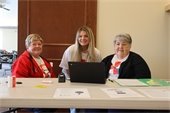 Our blood drive volunteers helped check people in at the front desk. 