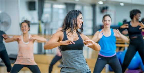 Women exercising in a group
