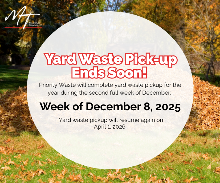 Yard Waste Pick-up ends the 2nd full week of December