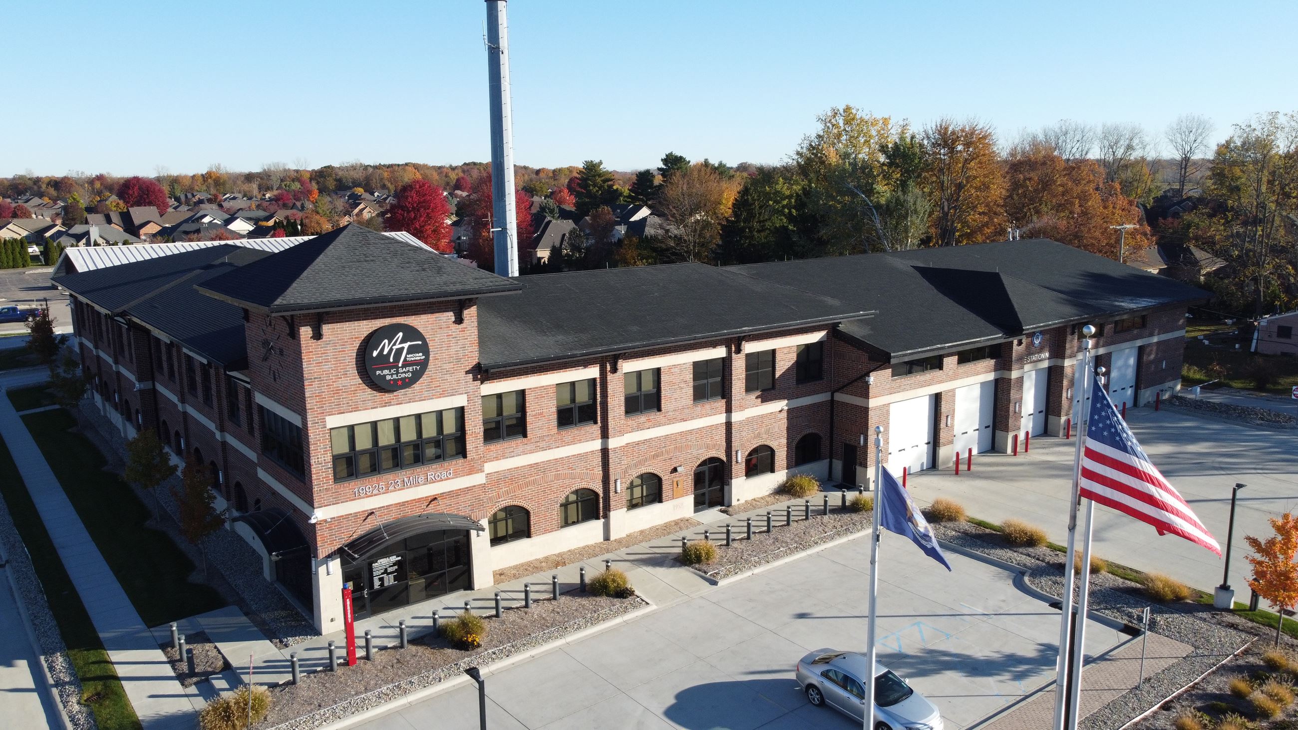 Aerial view of Public Safety Building (Fire Station 1)